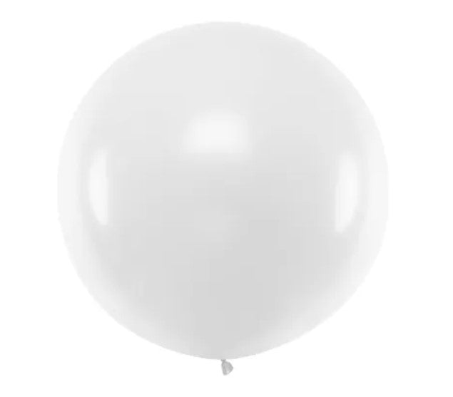 Balon okrągły 1m, Pastel White (1 op. / 1 szt.)