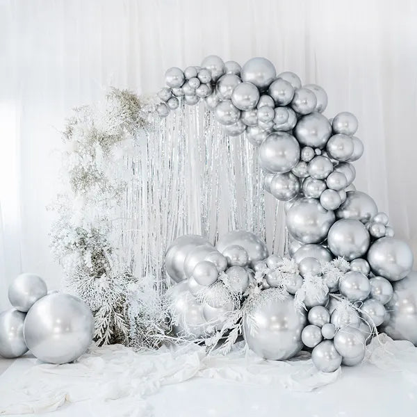 Balon okrągły Glossy 60cm, srebrny (1 op. / 1 szt.)