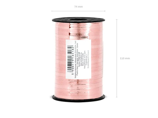 Wstążka plastikowa, różowe złoto, 5mm/225m (1 op. / 1 szt.)