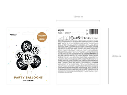 Balony 30cm, 18th! birthday, mix (1 op. / 50 szt.)