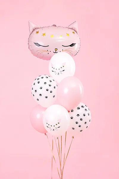 Balony 30 cm, Kotek, Pastel Pure White (1 op. / 50 szt.)
