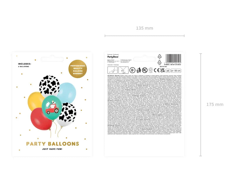 Balony 30 cm, Farma, mix (1 op. / 6 szt.)