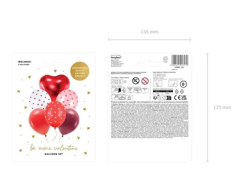 Zestaw balonów Be mine valentine (1 op. / 6 szt.)