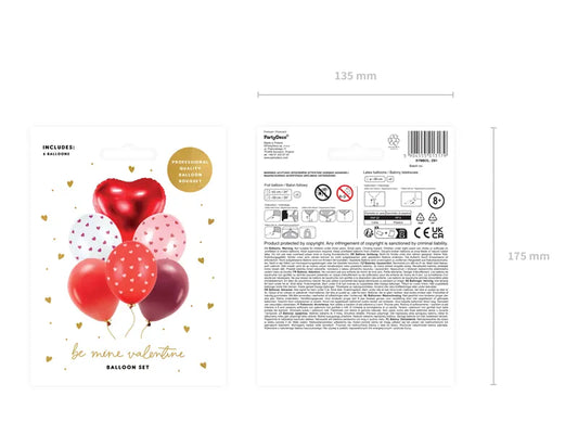 Zestaw balonów Be mine valentine (1 op. / 6 szt.)