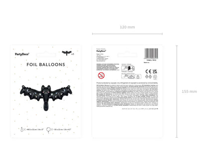 Balon foliowy Nietoperz, 40,5x13 cm, mix (1 op. / 1 szt.)