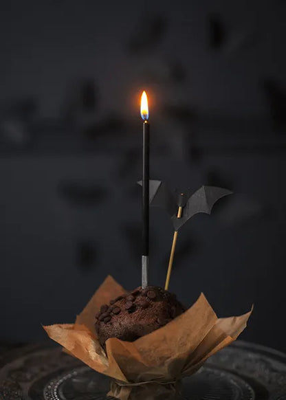 Dekoracje do muffinek Nietoperze, czarny, 3.6-4.7cm: 1op./6szt.