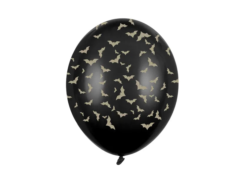 Balony 30 cm, Nietoperze, Pastel Black: 1op./6szt.