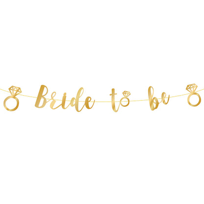 Baner na wieczór panieński Bride to be złoty 150cm