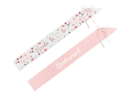 Szarfy Bride to be i Bridesmaid, mix, 76cm