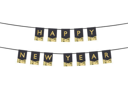 Baner Happy New Year, 135x16,5 cm