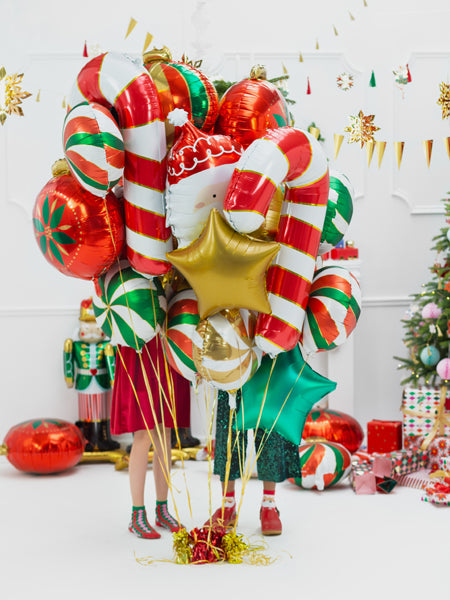 Balon foliowy Cukrowa laska, 50x82cm, czerwony