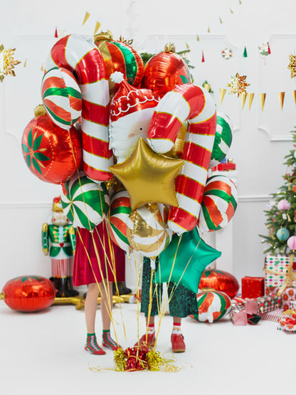 Balon foliowy Cukrowa laska, 50x82cm, czerwony