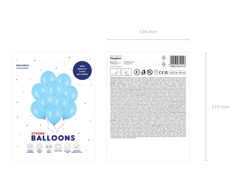 Balony Strong 30cm, Pastel Baby Blue