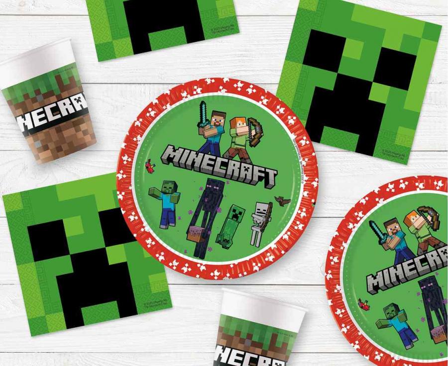 Talerzyki papierowe Minecraft steve zombie creeper skeleton enderman