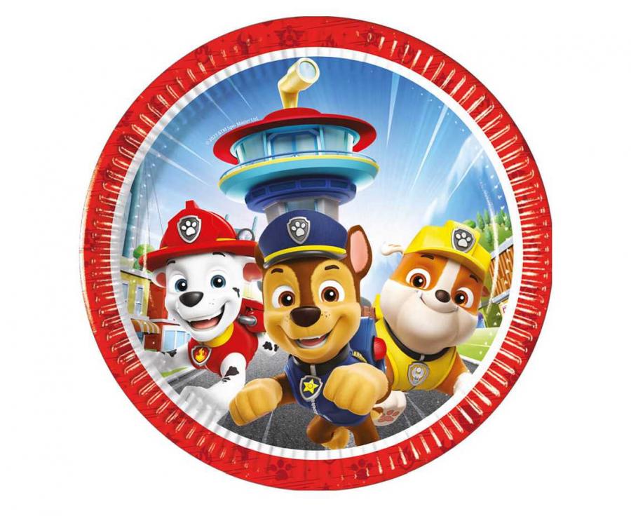 Talerzyki papierowe Psi Patrol Rescue Heroes, 20 cm, 8 szt.