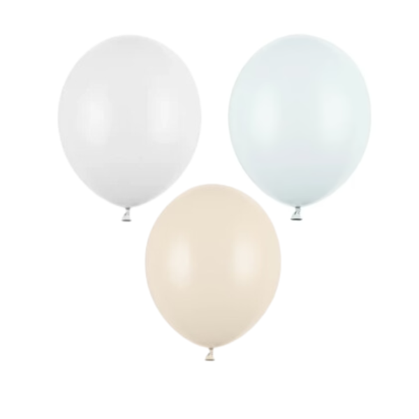 Zestaw balonów do pudełka na balony biel jasny niebieski alabastrowy (beż)
