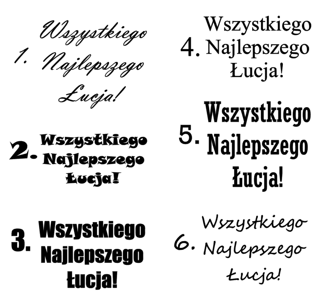 Personalizowany napis, naklejka na balon