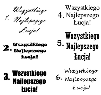 Personalizowany napis, naklejka na balon