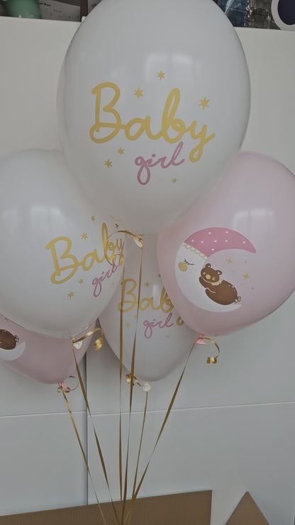Zestaw bukiet balonów 30 cm, Baby girl, mix: (1op./6szt.)