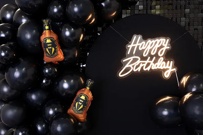 WYNAJEM: Neon LED - Happy Birthday, biały, 40x29.5 cm