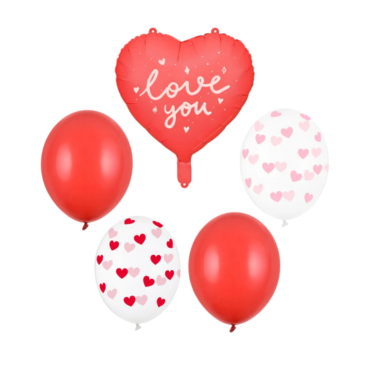 Balony z Helem w Pudełku Prezentowym – „Love You” na Walentynki lub Dzień Kobiet